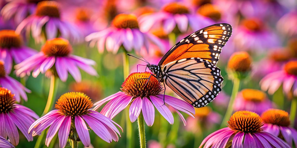 Butteryfly on a cone flower