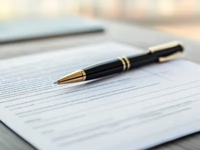 A document with a pen on top of it