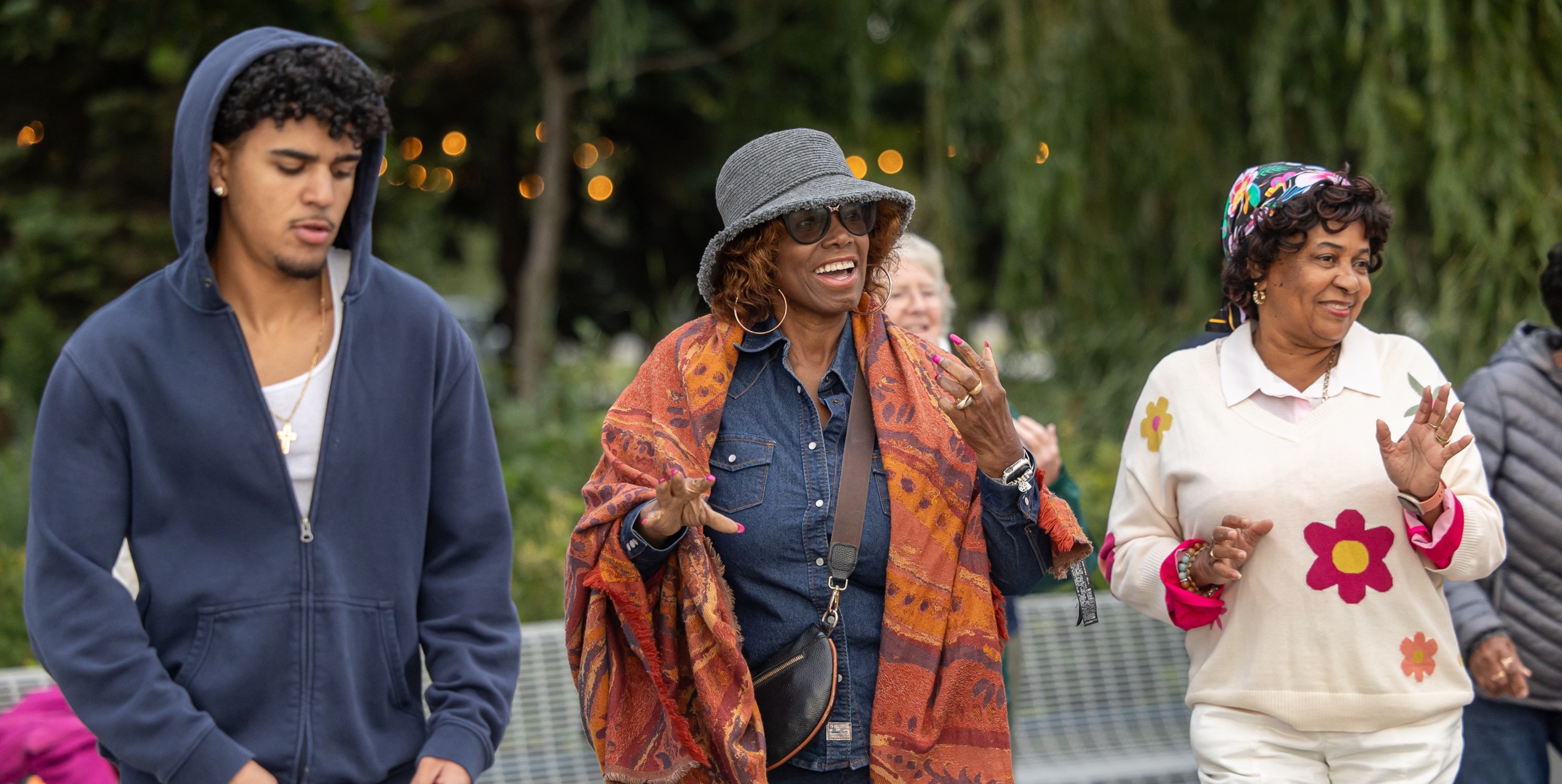 People laughing and dancing during Rhythms of Africa