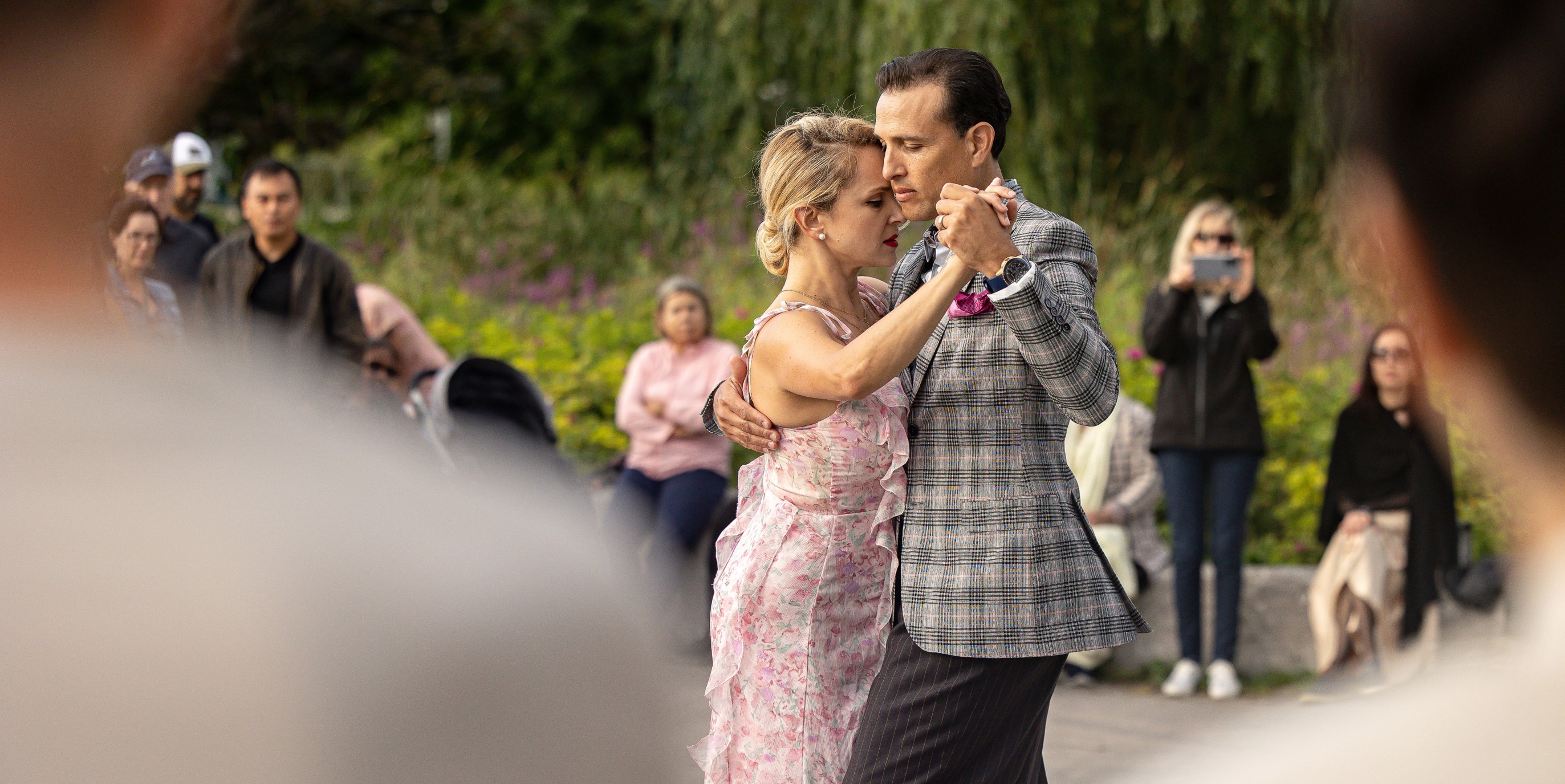 Couple dancing tango at Whitby's Waterfront
