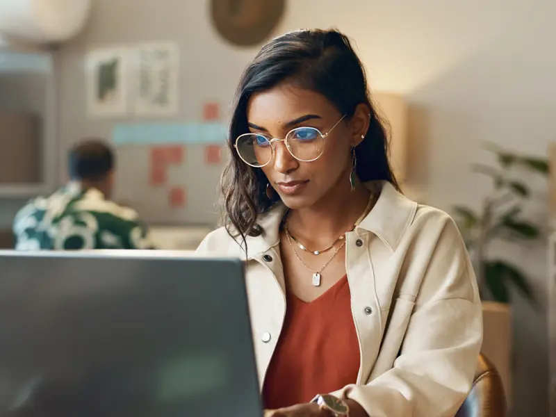 Woman searching online