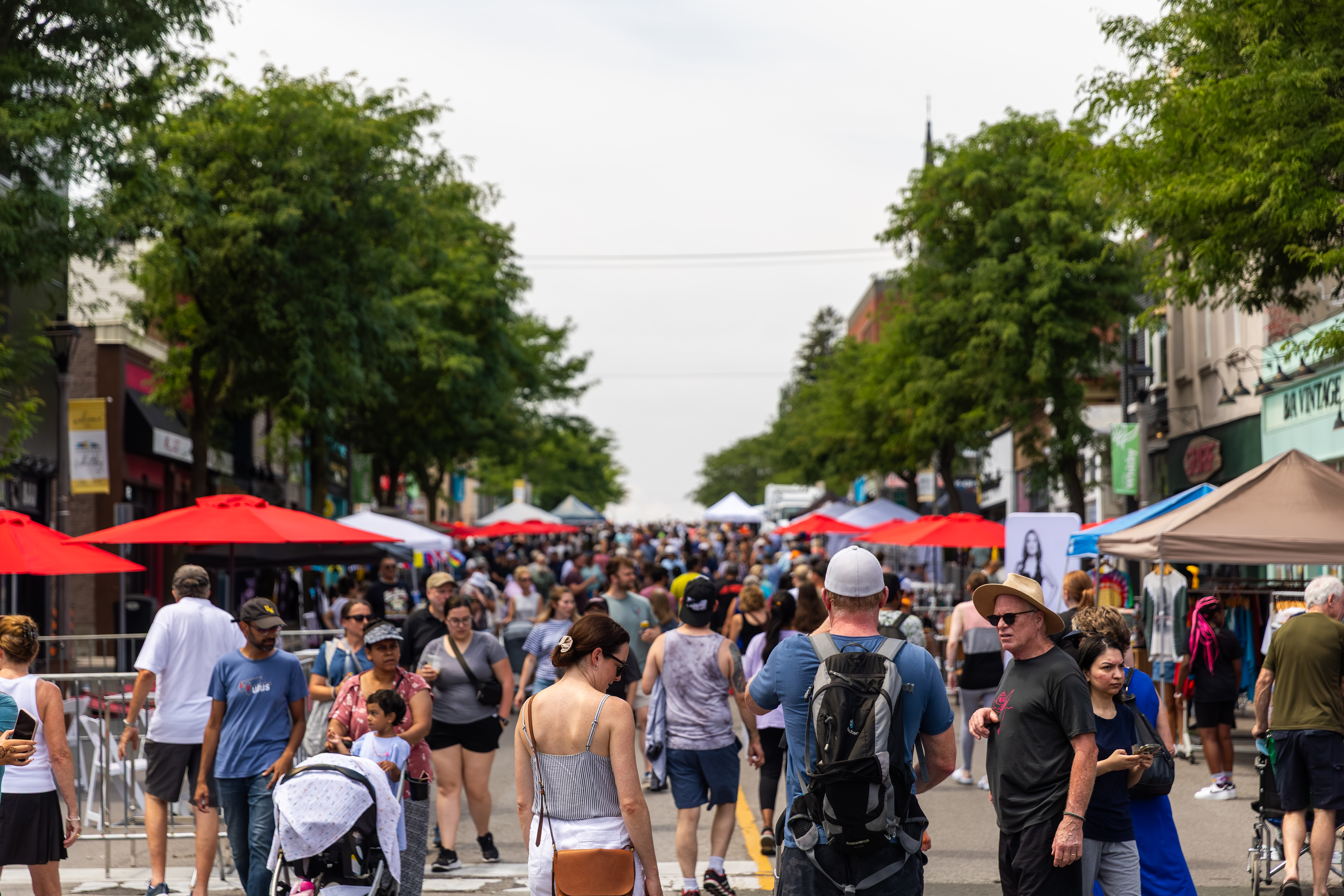 Crowds walking Downtown Whitby During Home Sweet Home Festival 