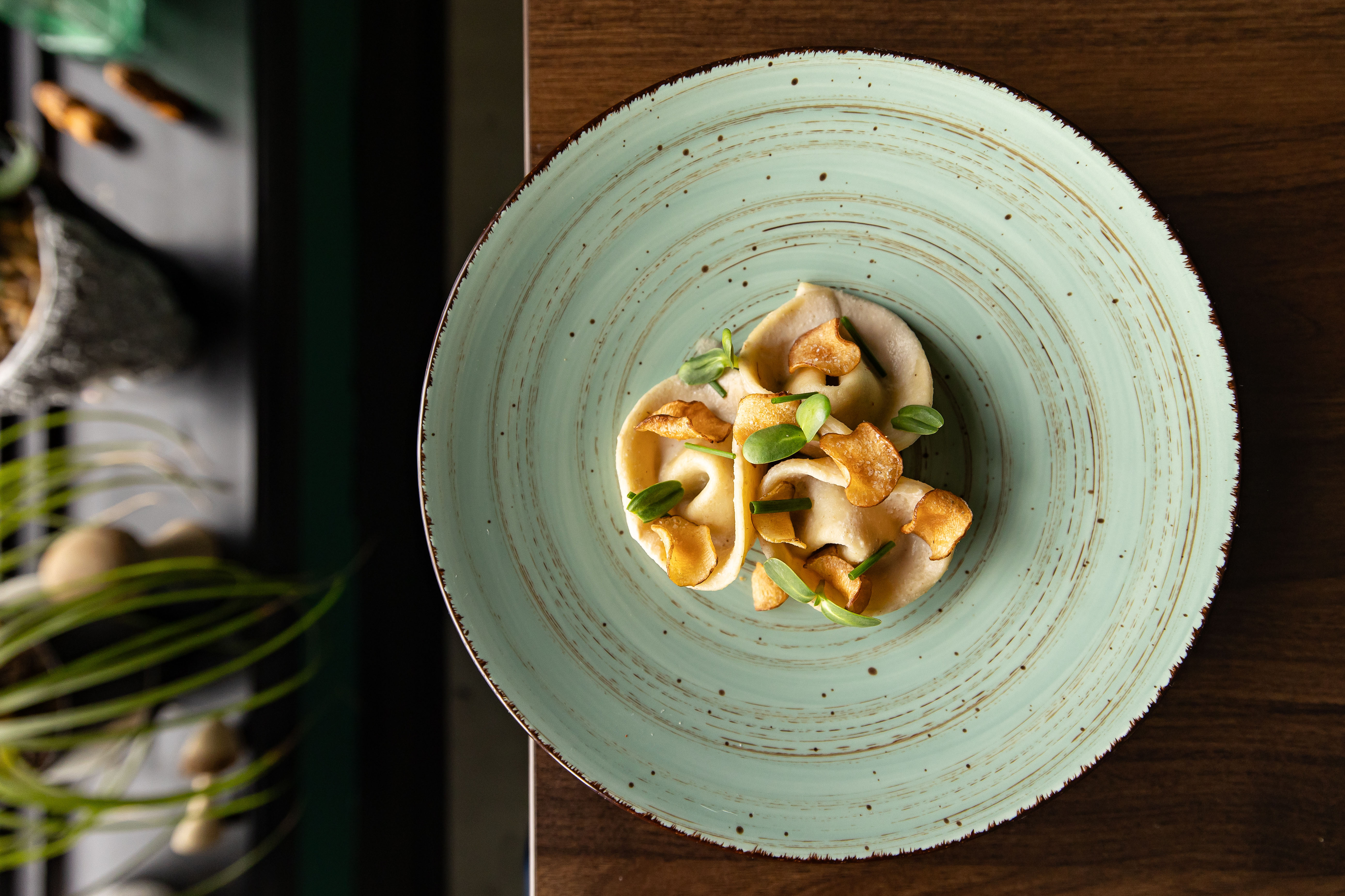 Birdseye view of vegan dish at Portobello Road