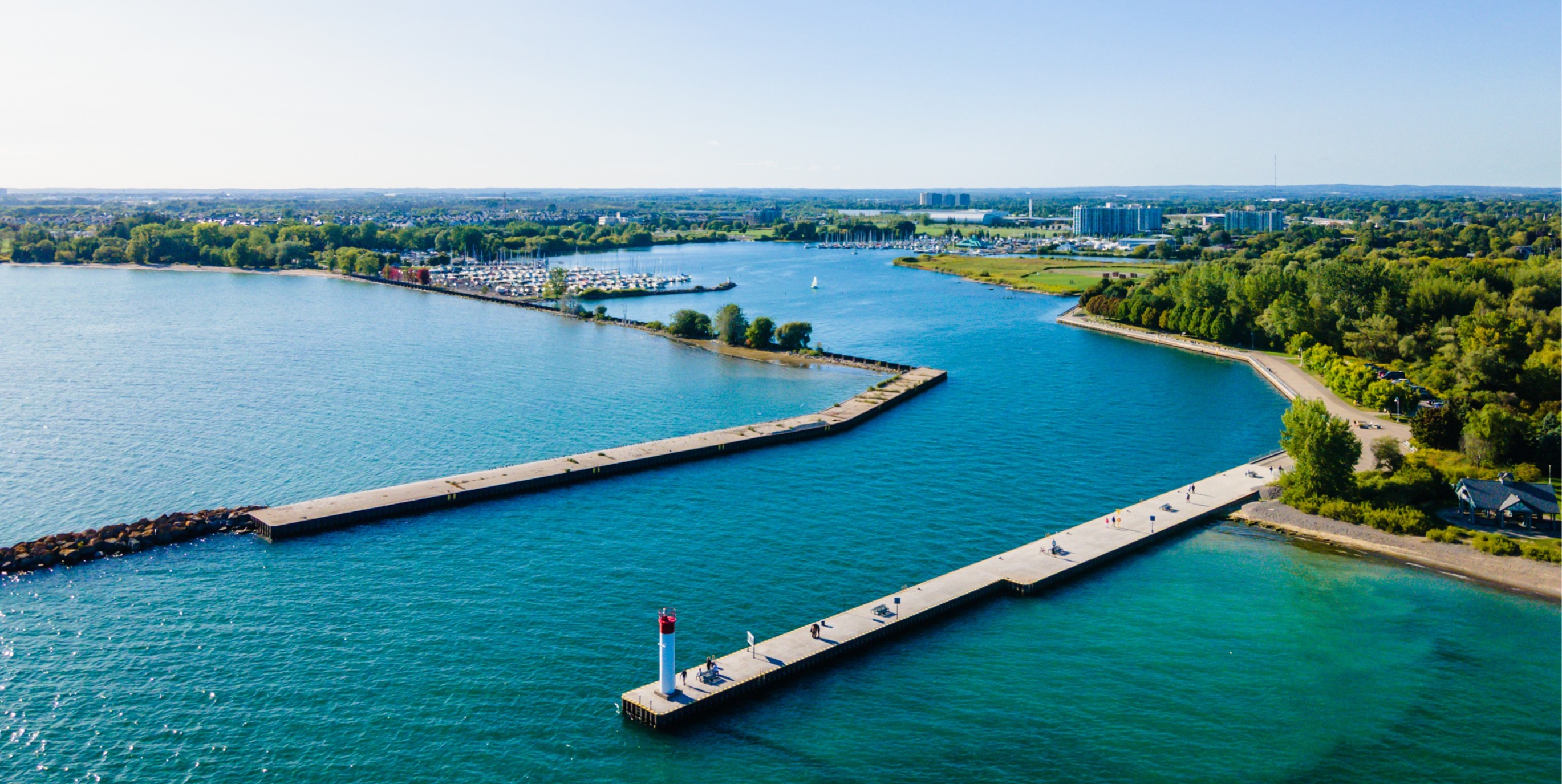 Birdseye view of Whitby's Pier